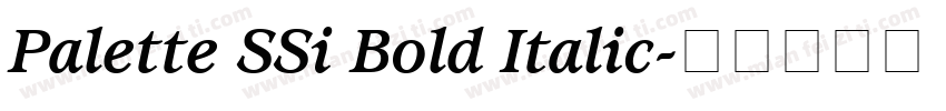 Palette SSi Bold Italic字体转换